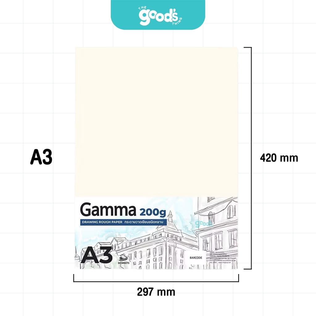 กระดาษร้อยปอนด์ Gamma ถนอมสายตา หนา 200g กระดาษ แกมม่า 10 แผ่น ขนาด A4 และ A3 รูปที่ 3