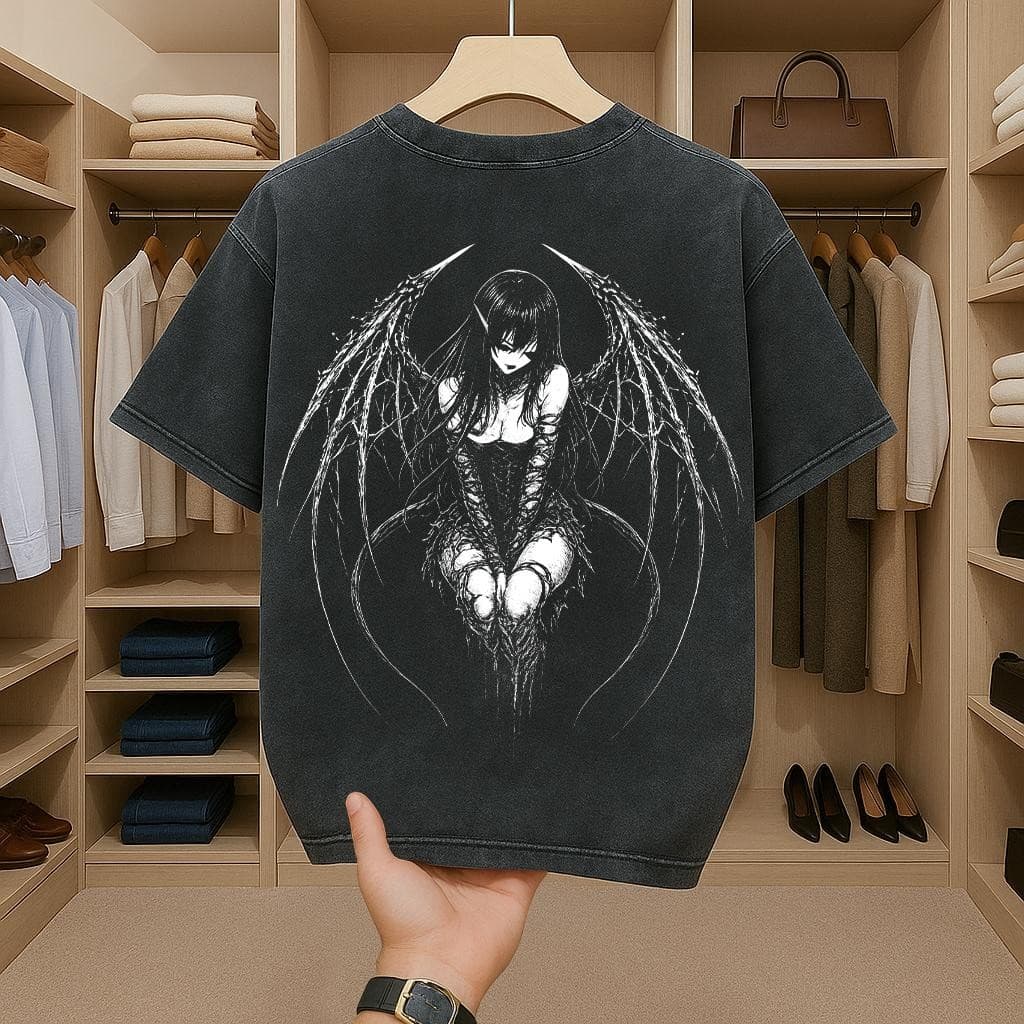 เสื้อยืดฟอก oversizeผู้ชาย สกรีนลายเท่ๆ เสื้อสีฟอกสไตล์สตรีทแฟชั่น ฮิปฮอปเมกา ผ้าฝ้าย100% คอกลม-แขนสั้น เสื้อยืดคนอ้วน รูปที่ 2