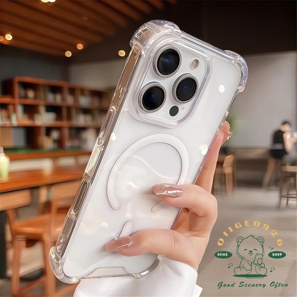 ถุงลมนิรภัยป้องกันการตกแม่เหล็กเคสโทรศัพท์ ไอโฟน16 มือโปร สูงสุด 15 14 13 12 11 ปลอกสําหรับเคส ไอโฟน ซิลิโคนนิ่ม ทีพียู กันกระแทก รูปที่ 2