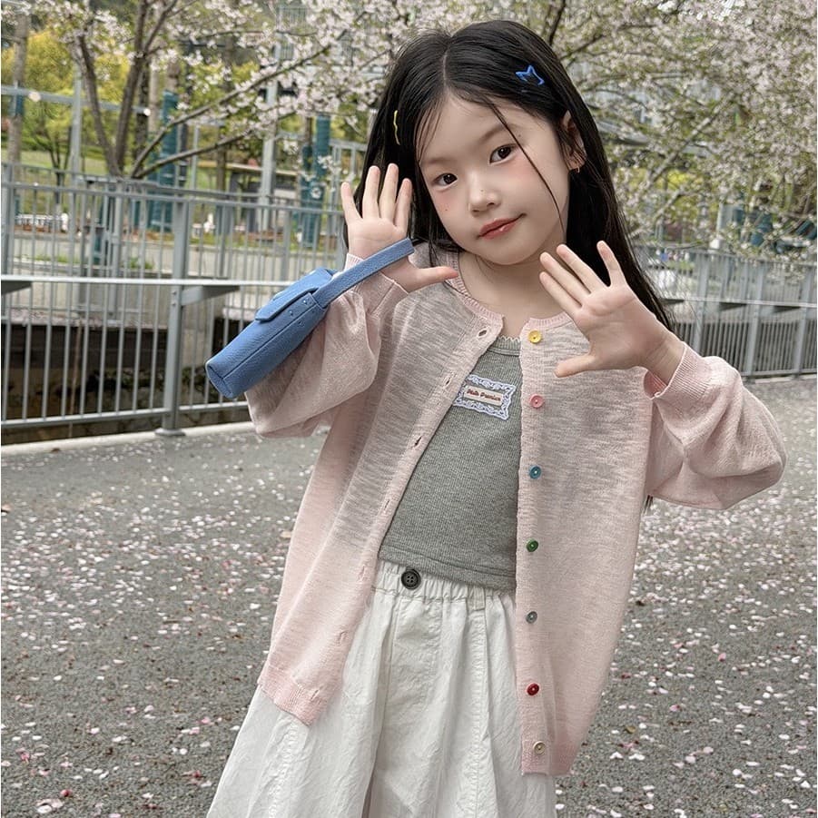 PRETTY BABY เสื้อคลุมเด็ก เสื้อแขนยาว เสื้อคลุมไหมถัก โทนสีพาสเทล รูปที่ 2