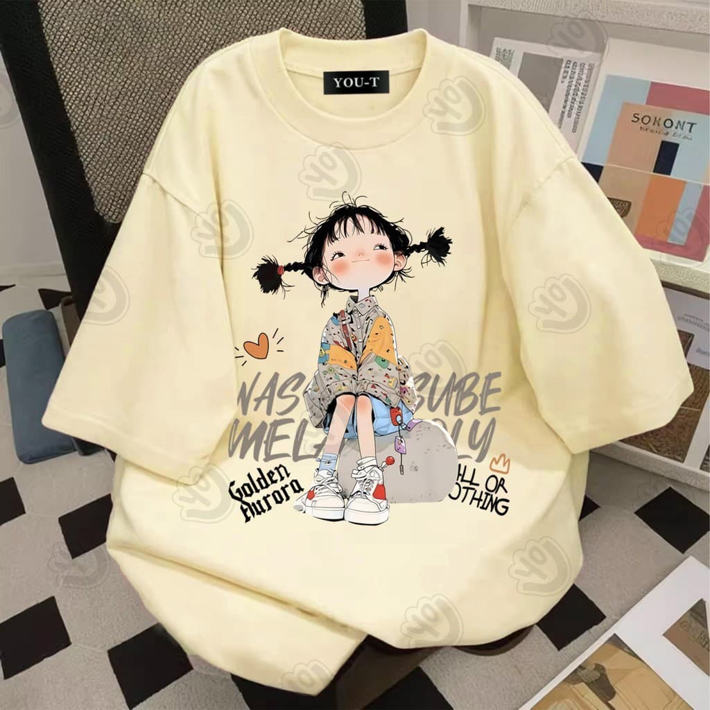 T42.SHOPสื้อยืด oversize เสื้อแฟชั่น เกาหลี สตรีท ใส่สบาย โคตรนุ่ม ผ้าคอตตอน100% ลาย "GOLDEN GIRL" รูปที่ 1