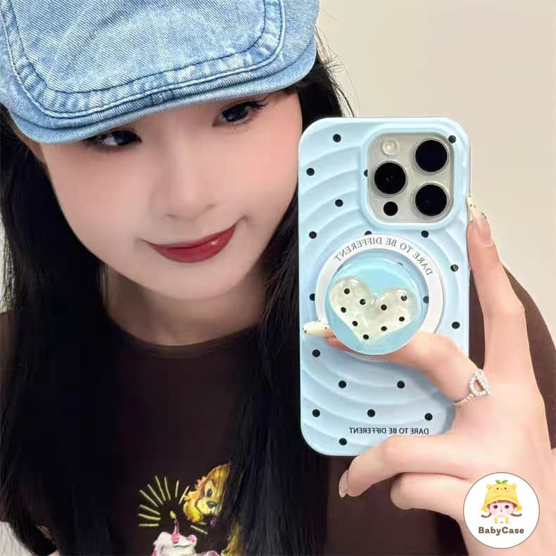 เคสไอโฟน 11 สำหรับ iPhone 15 13 14 16 12 Pro Max 16 14 15 Plus X XR XS Max 16 Pro เคสชาร์จแม่เหล็กลายจุดสุดหรูสุดน่ารัก รูปที่ 8