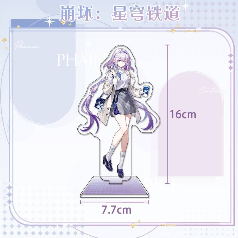 Honkai Star Rail X Lucky Coffee Castoririce Khaslana Painon Badge Stand Laser Ticket พวงกุญแจเกม Merch รูปที่ 9