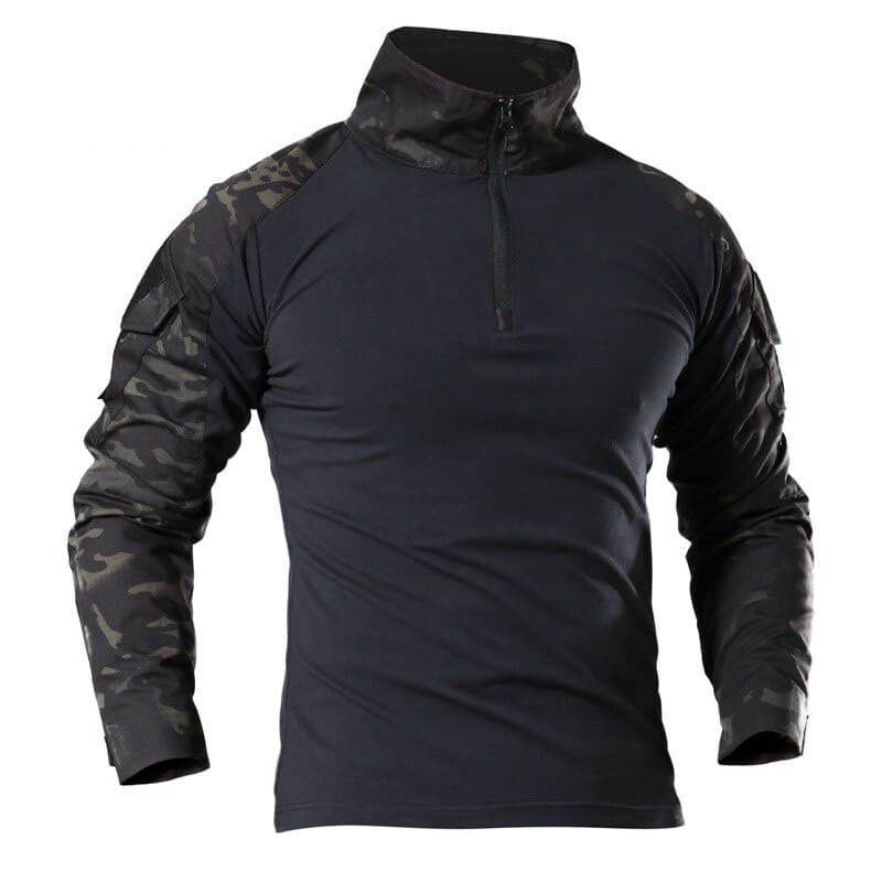 Outdoor T-Shirt Men Long Sleeve Camouflage Shirt Hiking Working Camo Long Sleeve T Shirt รูปที่ 6