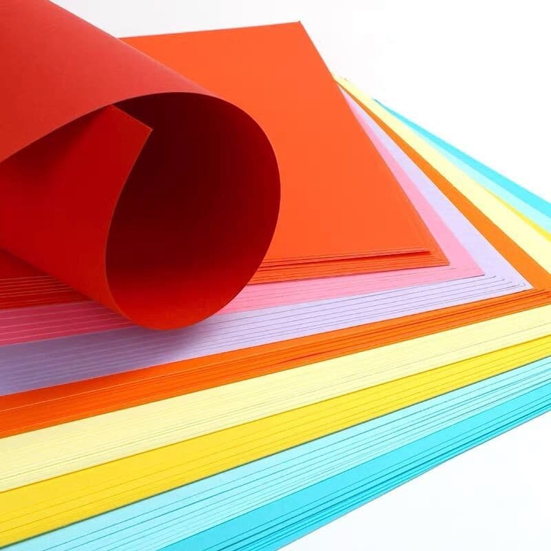กระดาษสีสด ชุดกระดาษสี A4 100 แผ่น 20 สีที่แตกต่างกันสําหรับโครงการศิลปะหัตถกรรม DIY และการพิมพ์ โปสเตอร์อ่อน รูปที่ 8