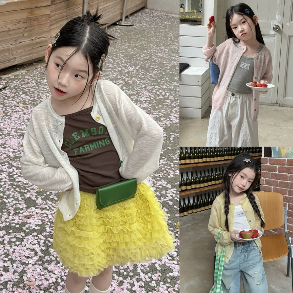 PRETTY BABY เสื้อคลุมเด็ก เสื้อแขนยาว เสื้อคลุมไหมถัก โทนสีพาสเทล รูปที่ 1
