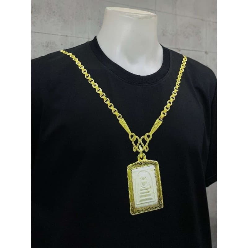 Moilz Casual เสื้อพระ เก๊ สร้อยพระ สร้อยทอง เข้าพรรษา ผ้า cotton อย่างดี สายมูต้องมี งานบวช เสื้อยืดแขนสั้นคอกลมรัดรูป รูปที่ 6