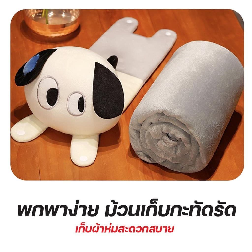 ตุ๊กตาหมอนผ้าห่ม 3-in-1 หมอนผ้าห่ม ลายน่ารัก อเนกประสงค์ ใช้ได้ทั้งหมอนหนุน ผ้าห่มอุ่น และหมอนกอดนุ่มนิ่ม เหมาะทุกโอกาส รูปที่ 5