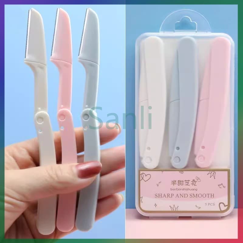 Sanli เครื่องเล็มคิ้วแบบพับได้พร้อมกล่อง ใบมีดโกนสำหรับสำหรับผู้ชายและผู้หญิง รูปที่ 1