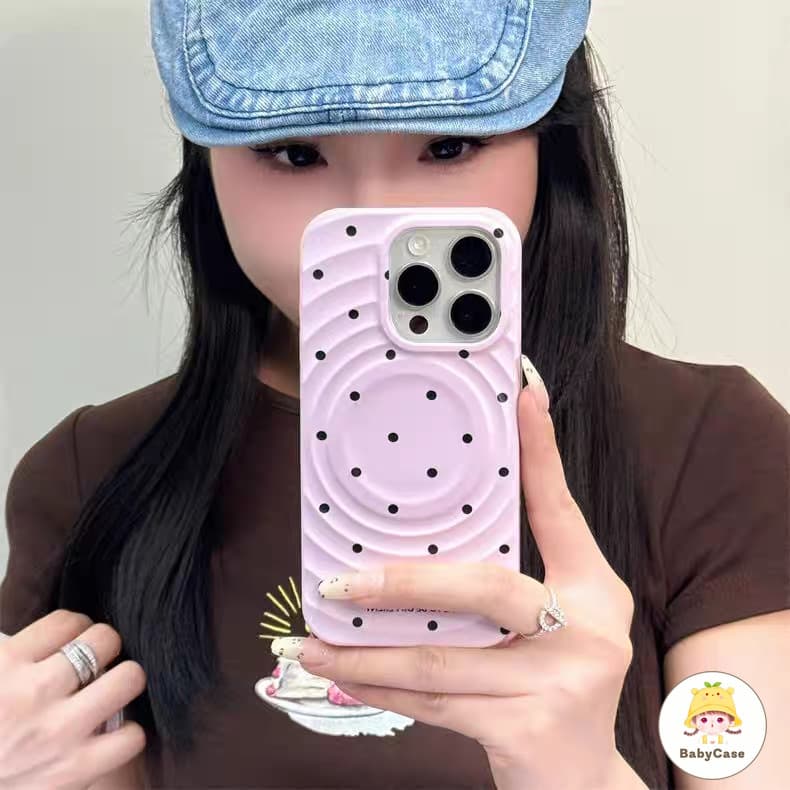 เคสไอโฟน 11 สำหรับ iPhone 15 13 14 16 12 Pro Max 16 14 15 Plus X XR XS Max 16 Pro เคสชาร์จแม่เหล็กลายจุดสุดหรูสุดน่ารัก รูปที่ 3