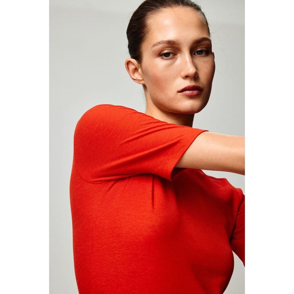 H&M เสื้อยืดผ้าริบ Women Ribbed T-shirt 1323017_1 รูปที่ 6