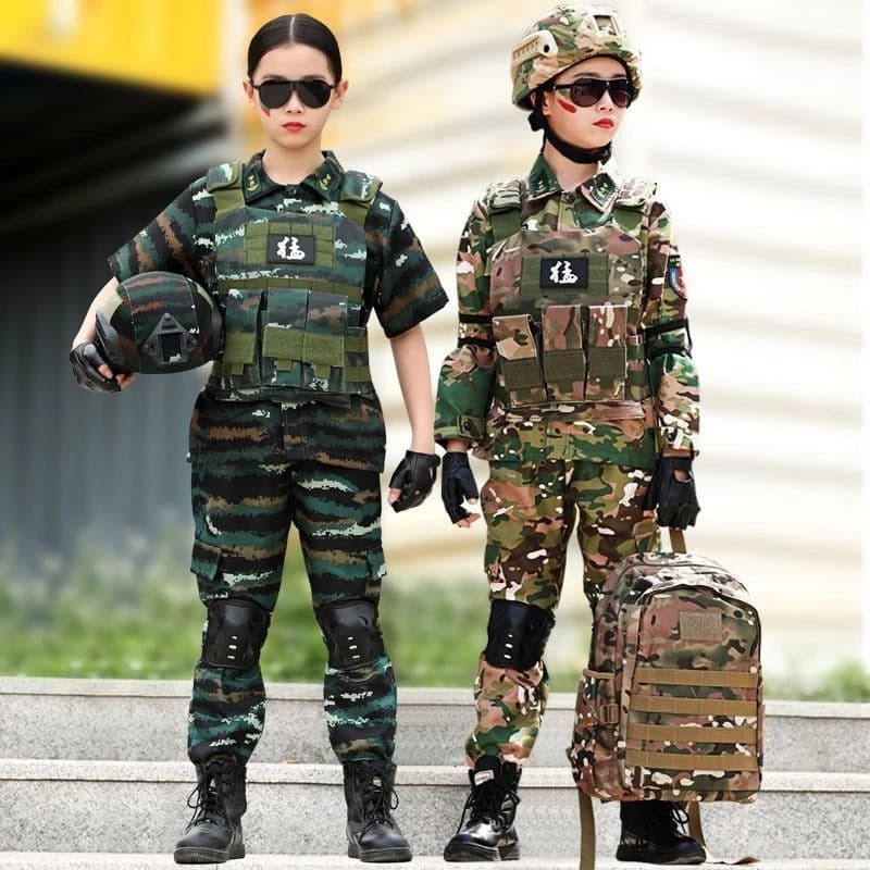 ชุดทหารเด็ก ชุดอาชีพเด็ก ชุดอาชีพในฝัน ชุดมี กางเกงทหาร+เสื้อทหารแขนสั้น+หมวกทหาร+เข็มขัด รูปที่ 2