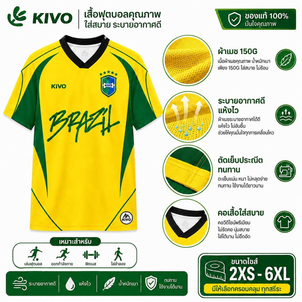!! เสื้อฟุตบอลแฟชั่นผู้หญิง เสื้อกีฬา KIVO SPORT ทรงหลวม คอวี ผ้าเมช 150G แห้งไว ใส่สบาย 2xs-6xl รูปที่ 4