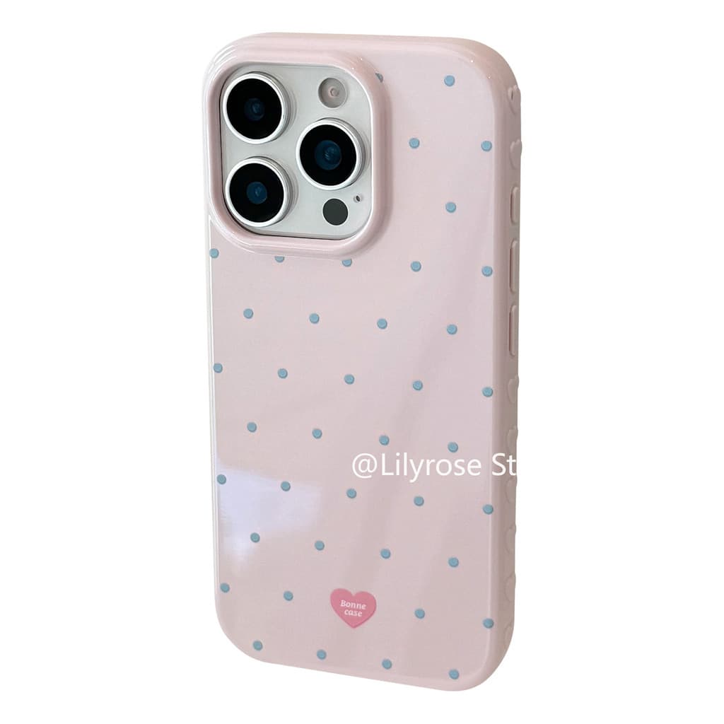เหมาะสําหรับ iPhone 17ProMax 17Air 17Pro Apple iPhone Case 15ProMax 14ProMax 13ProMax Collision Color Simple Polka Dot Anti Fall Blue รูปที่ 5