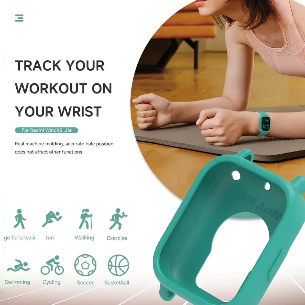 สายรัดซิลิโคน 2 ใน 1 + กรณี for Smartwatch Xiaomi Redmi Watch 5 Active อุปกรณ์ครอบกรอบยางกีฬา for Redmi Watch 5 Lite รูปที่ 6