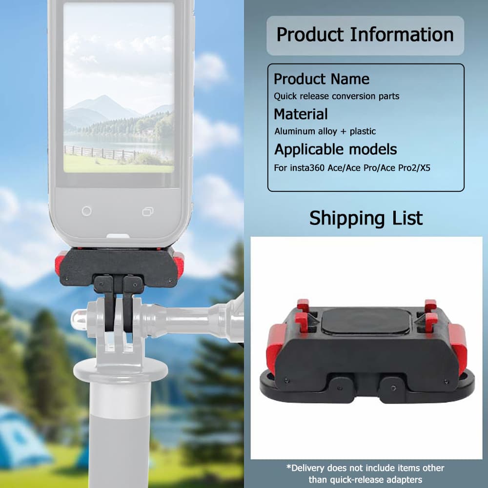 ปลดเร็ว เหมาะสําหรับ Insta360 X5/Ace Pro2/Ace/Ace Pro โลหะแม่เหล็ก Dual Mount 1/4 เกลียว Action กล้องอุปกรณ์เสริม รูปที่ 7