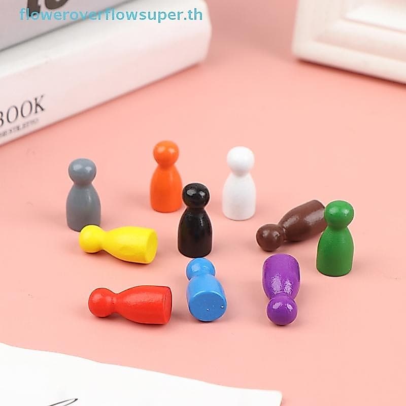 FSTH 100PCS เส้นผ่านศูนย์กลาง Pawn ไม้ Pawn ชิ้นหมากรุก BoardGame อุปกรณ์เสริม MarkingColor HH รูปที่ 1