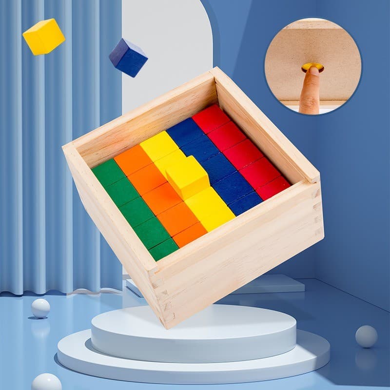 ของเล่นไม้ สีสัน ของเล่นเสริมพัฒนาการเด็ก ของเล่นบล็อคตัวต่อ รูปที่ 3