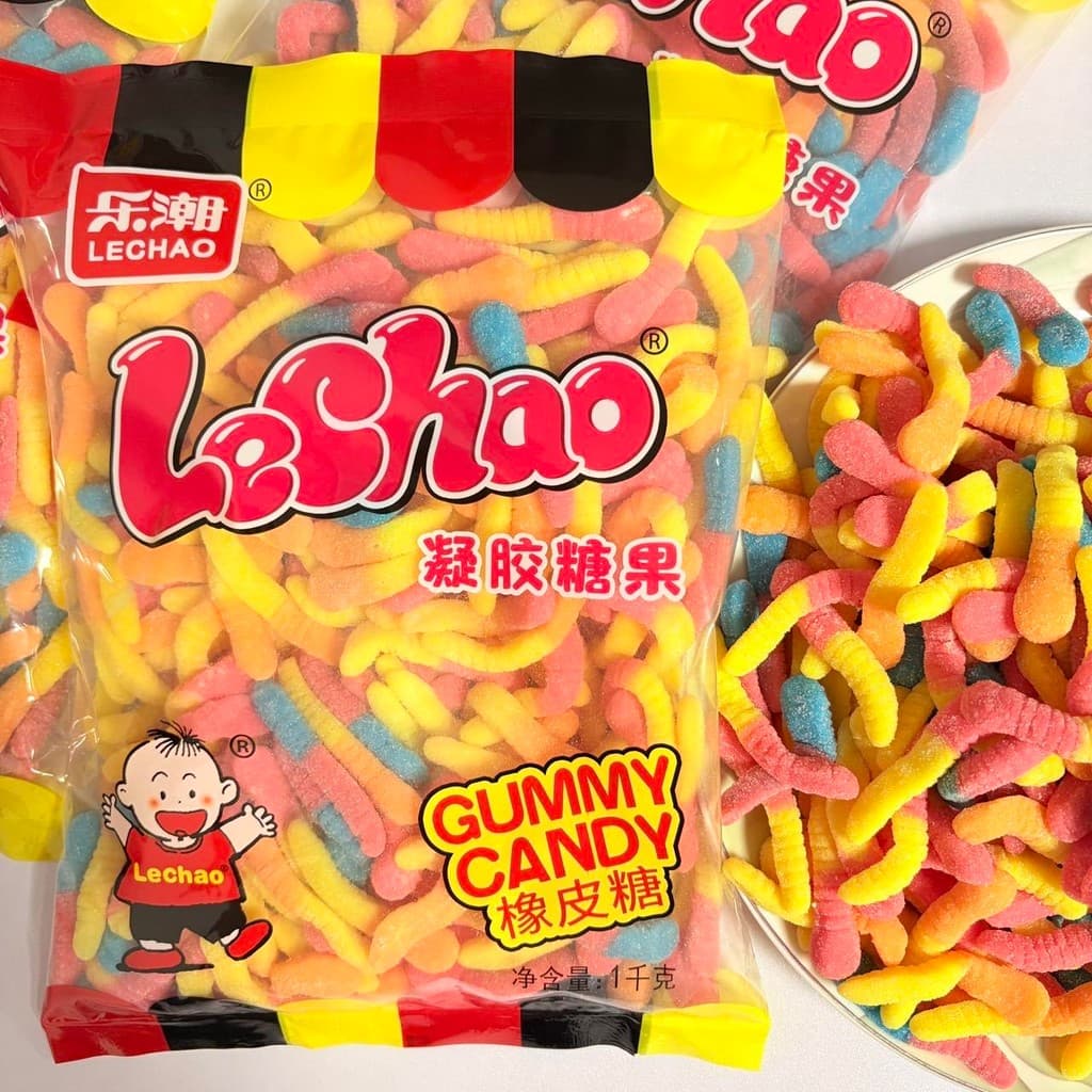 เยลลี่ตัวหนอน Lechao คัลเลอร์ฟูลสุดน่ารัก ขนาดใหญ่สุดคุ้ม เปรี้ยวหวานกำลังดี เคี้ยวเพลินเกินห้ามใจ รูปที่ 8