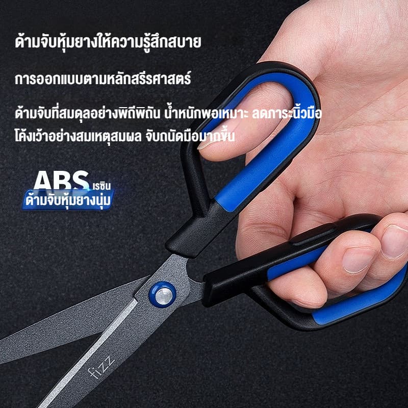 2in1 กรรไกรการเคลือบฟลูออรีน คมกริบ เป็นกรรไกรและตรงปลอกเป็นคัทเตอร์ในตัว ตัดเทปกาวได้ ไม่เหนี้ยวติดกรรไกร รูปที่ 8