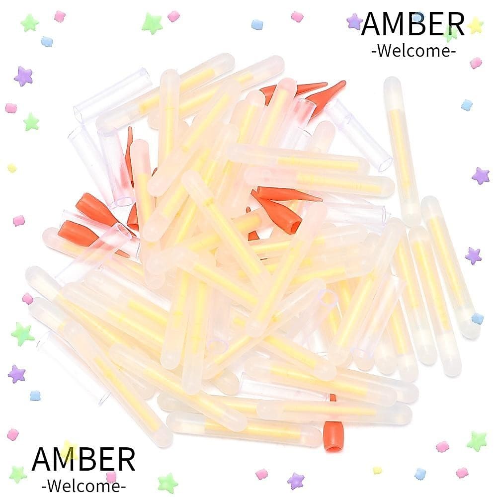 Amber แท่งไฟกลางคืน พลาสติก เรืองแสง สว่างพิเศษ สําหรับตกปลา 50 ชิ้น รูปที่ 1