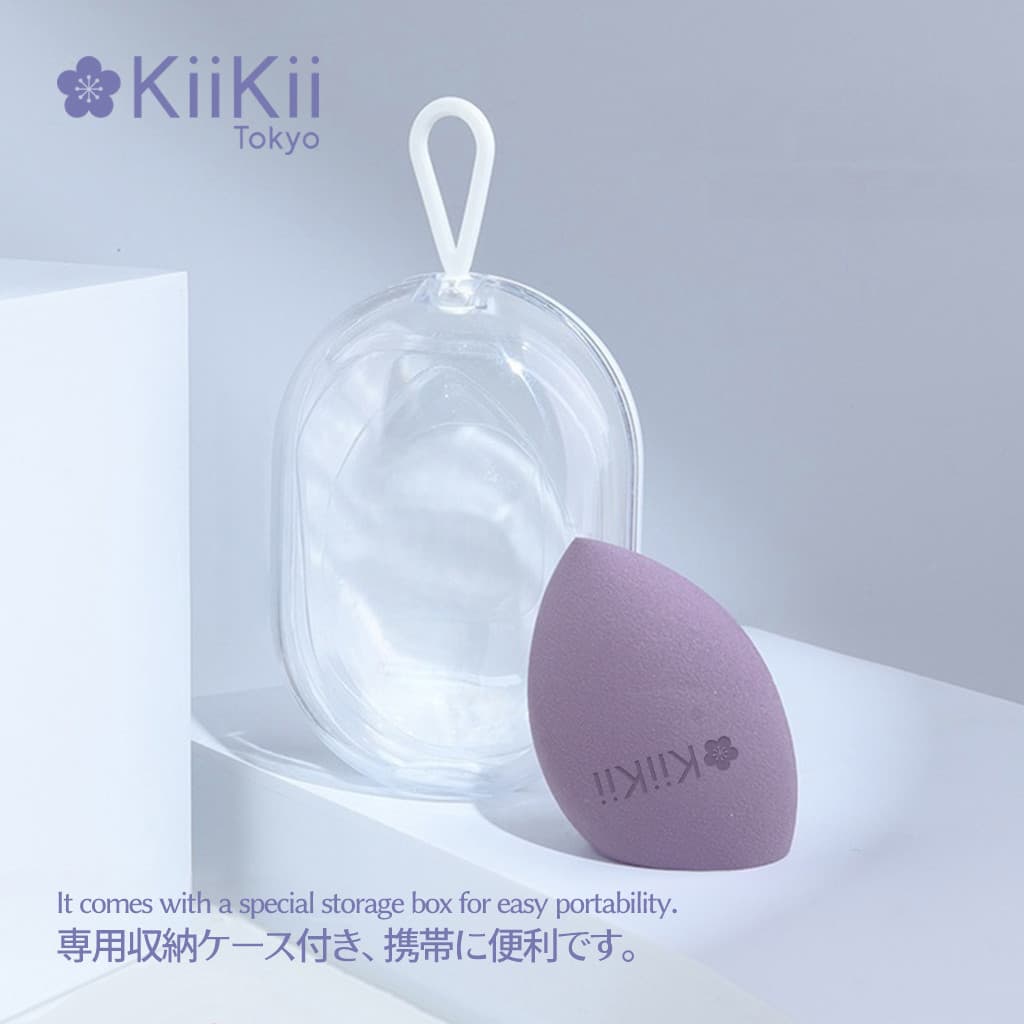 KiiKii พัฟแต่งหน้า ฟองน้ําแต่งหน้าไข่ เกลี่ยรองพื้น ใช้ได้ทั้งแห้งและเปียก แบบตัดเฉียง รูปที่ 3