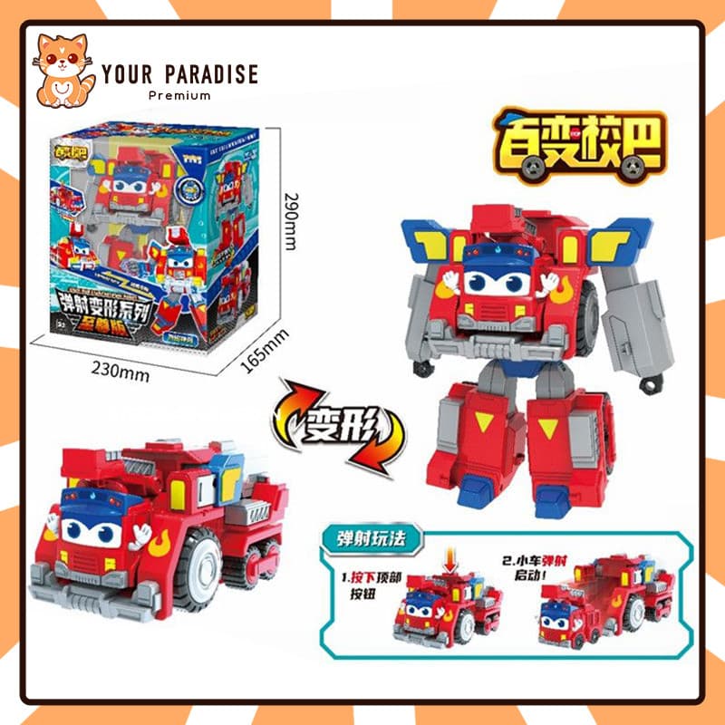 Gogo bus ของเล่นหุ่นยนต์แปลงร่าง autobots รถดับเพลิงรถตํารวจอะนิเมะรุ่นรถโรงเรียน mecha boy ของขวัญวันเกิด รูปที่ 1