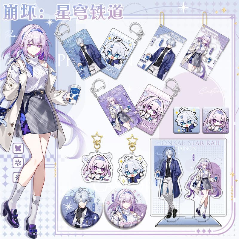Honkai Star Rail X Lucky Coffee Castoririce Khaslana Painon Badge Stand Laser Ticket พวงกุญแจเกม Merch รูปที่ 1