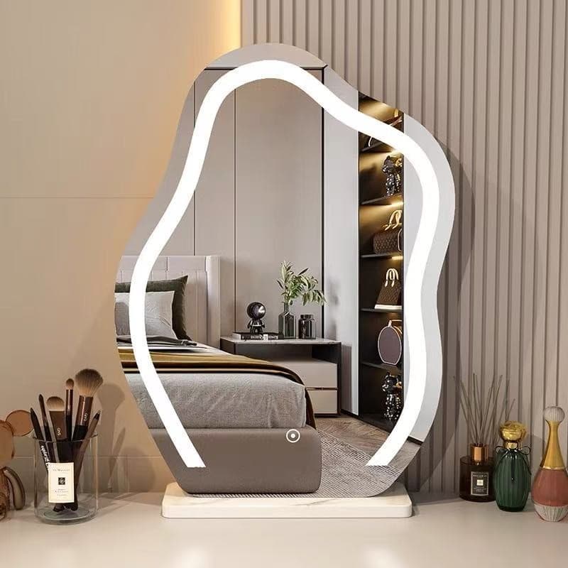 กระจกแต่งหน้าแบบตั้งโต๊ะ พร้อมไฟ LED อัจฉริยะ สำหรับห้องนอน กระจกแต่งหน้าสไตล์หรูหราทรงก้อนเมฆ กระจกแต่งหน้าแบบตั้งโต๊ะท รูปที่ 8
