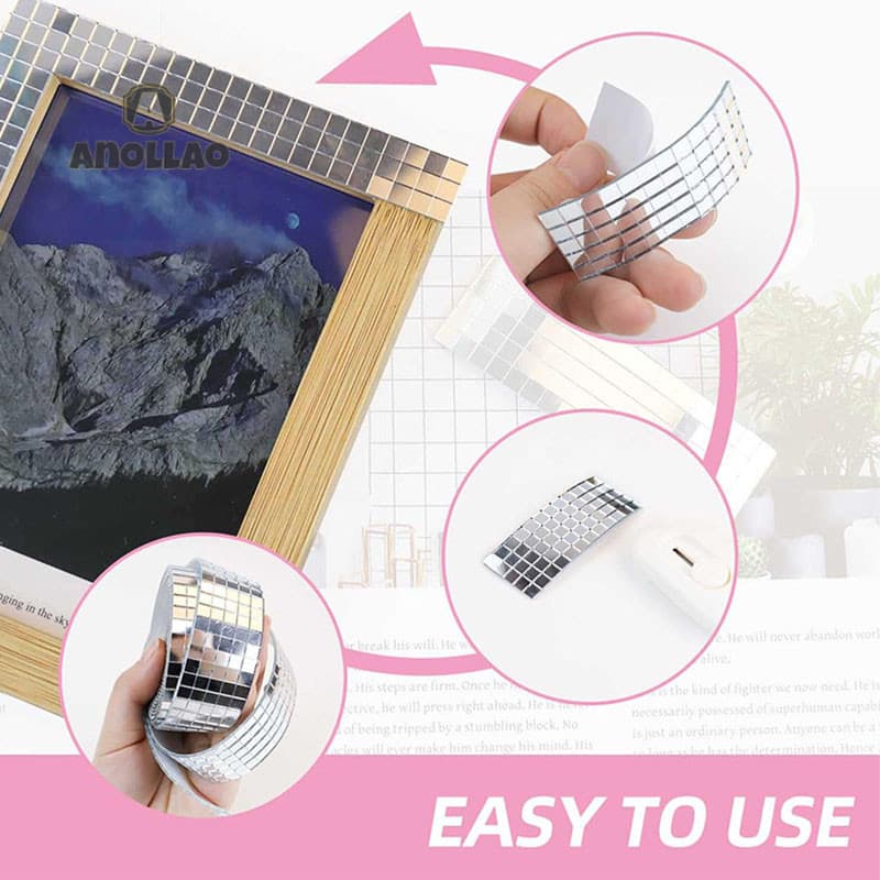 สติกเกอร์กระจกโมเสค อะคริลิค ทรงสี่เหลี่ยม มีกาวในตัว DIY สําหรับติดตกแต่งผนังบ้าน รูปที่ 5