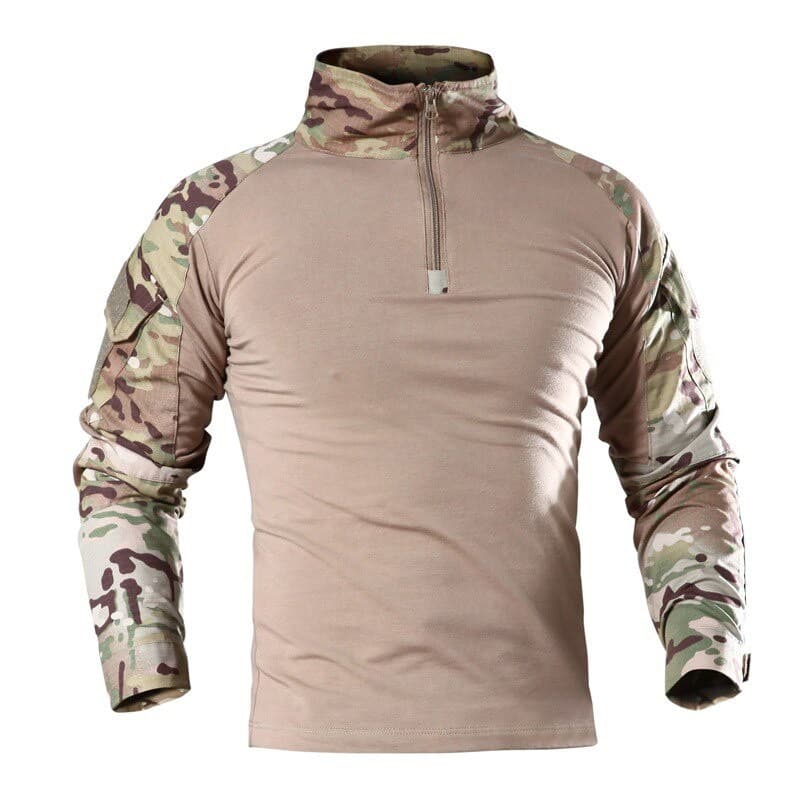 Outdoor T-Shirt Men Long Sleeve Camouflage Shirt Hiking Working Camo Long Sleeve T Shirt รูปที่ 2