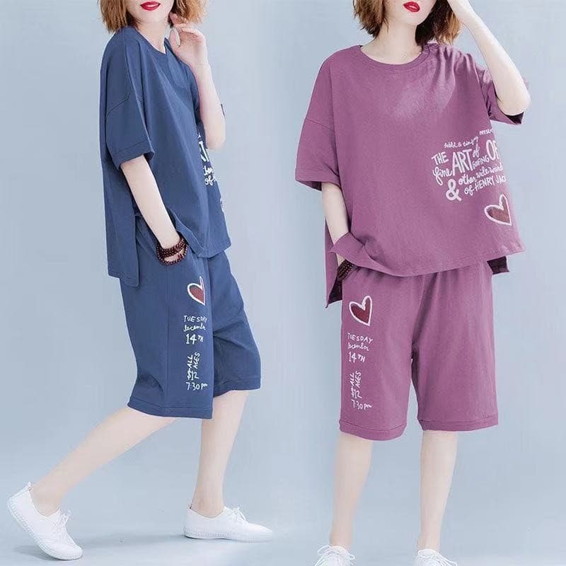 no1shop “ เทรนด์เกาหลี ชุด 2 ชิ้น”เสื้อผ้าแฟชั่นกีฬาลำลองสำหรับผู้หญิง ชุดเซต 2ชิ้น รูปที่ 1