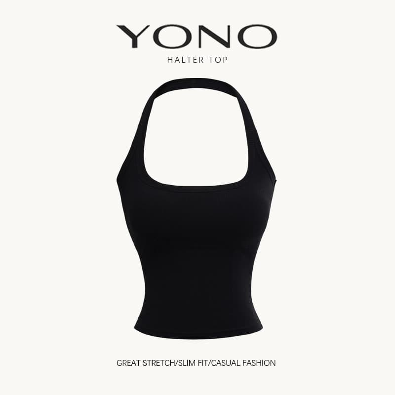 halter top เสื้อคล้องคอสีพื้น ผู้หญิง ทรงเข้ารูป มีหลายสี ฟีล y2k หวานแซ่บ แมตช์ง่าย รูปที่ 7