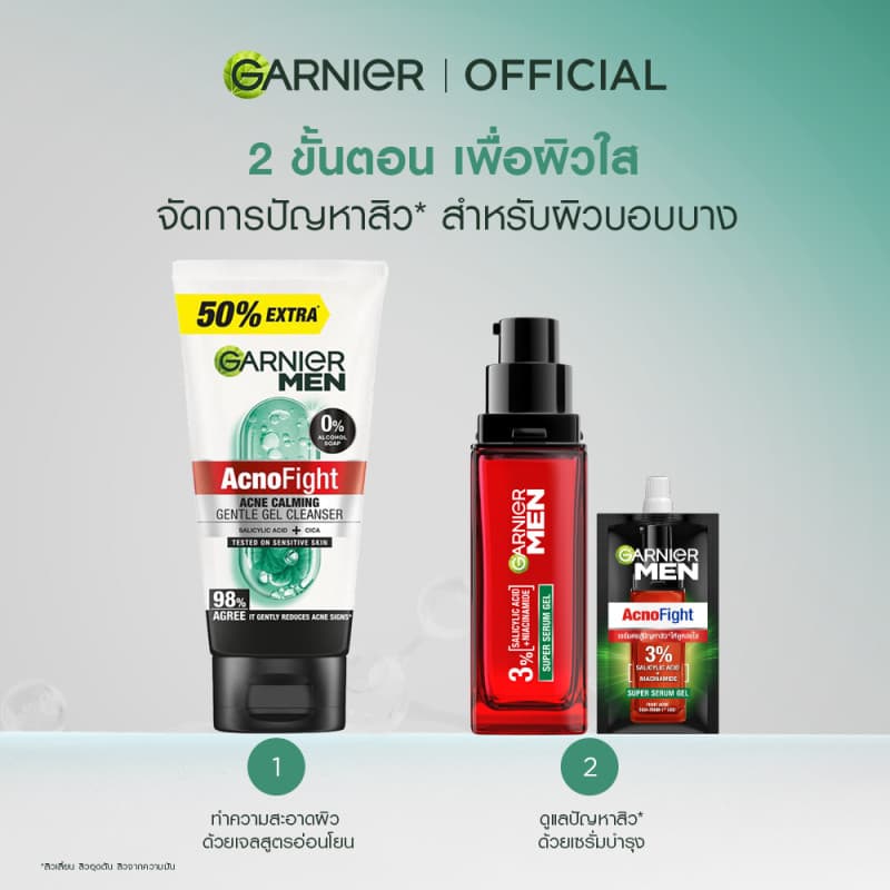การ์นิเย่ เมน แอคโน ไฟท์ โฟม ทำความสะอาดผิวสูตรอ่อนโยน 150มล. X2 รูปที่ 6