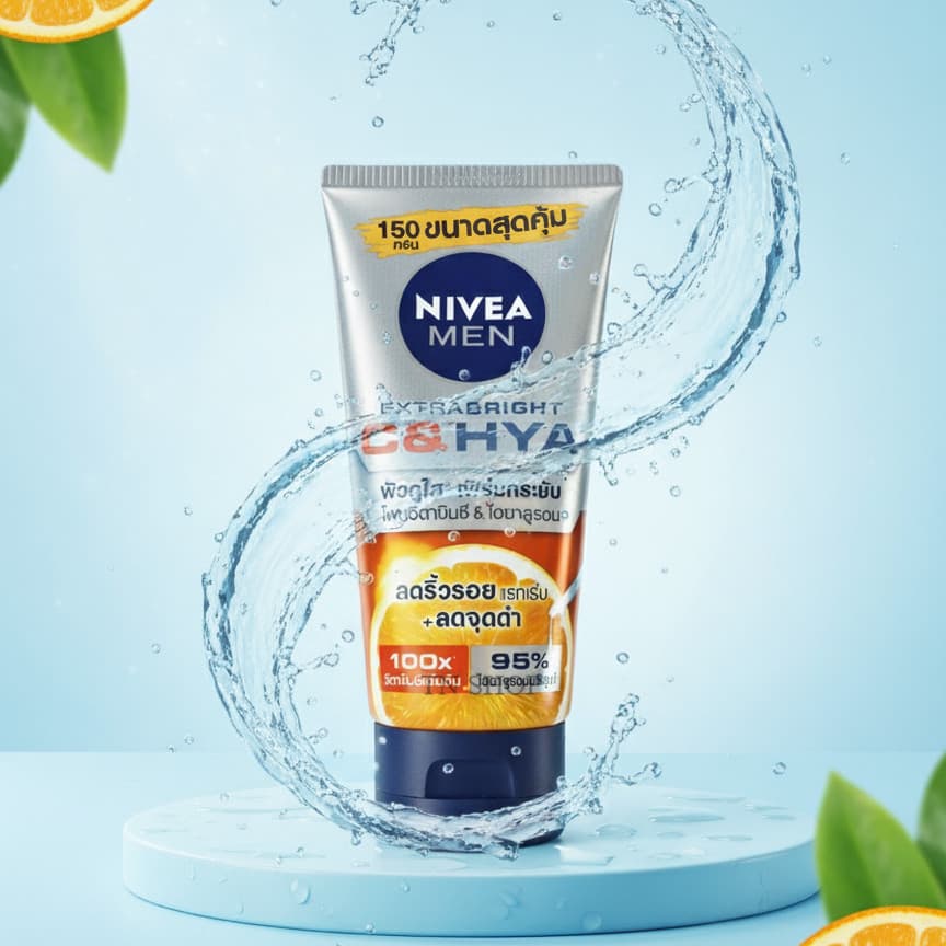 Nivea นีเวีย เอ็กซ์ตร้าไบรท์ ซีแอนด์ไฮยา 150ML. หลอดใหญ่ Nivea EXTRA BRIGHT C&HYA รูปที่ 2