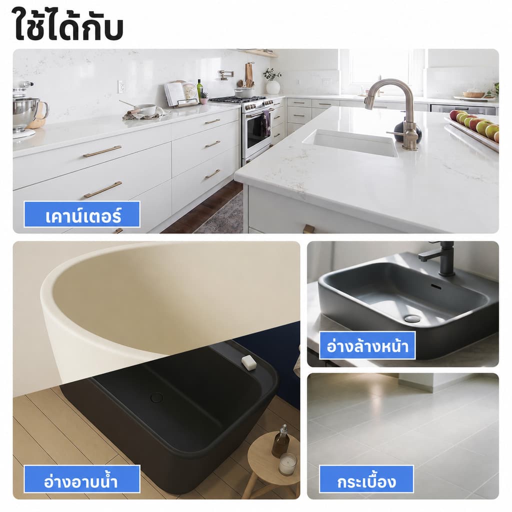 SANQING PAINT สีทากระเบื้อง สีทาห้องน้ำ สีทาพื้นกระเบื้อง กันน้ำ กันลื่น กันซึม รีโนเวทห้องน้ำ ทาทับกระเบื้องเก่า ใช้ได้ทั้งพื้นและผนัง รูปที่ 8