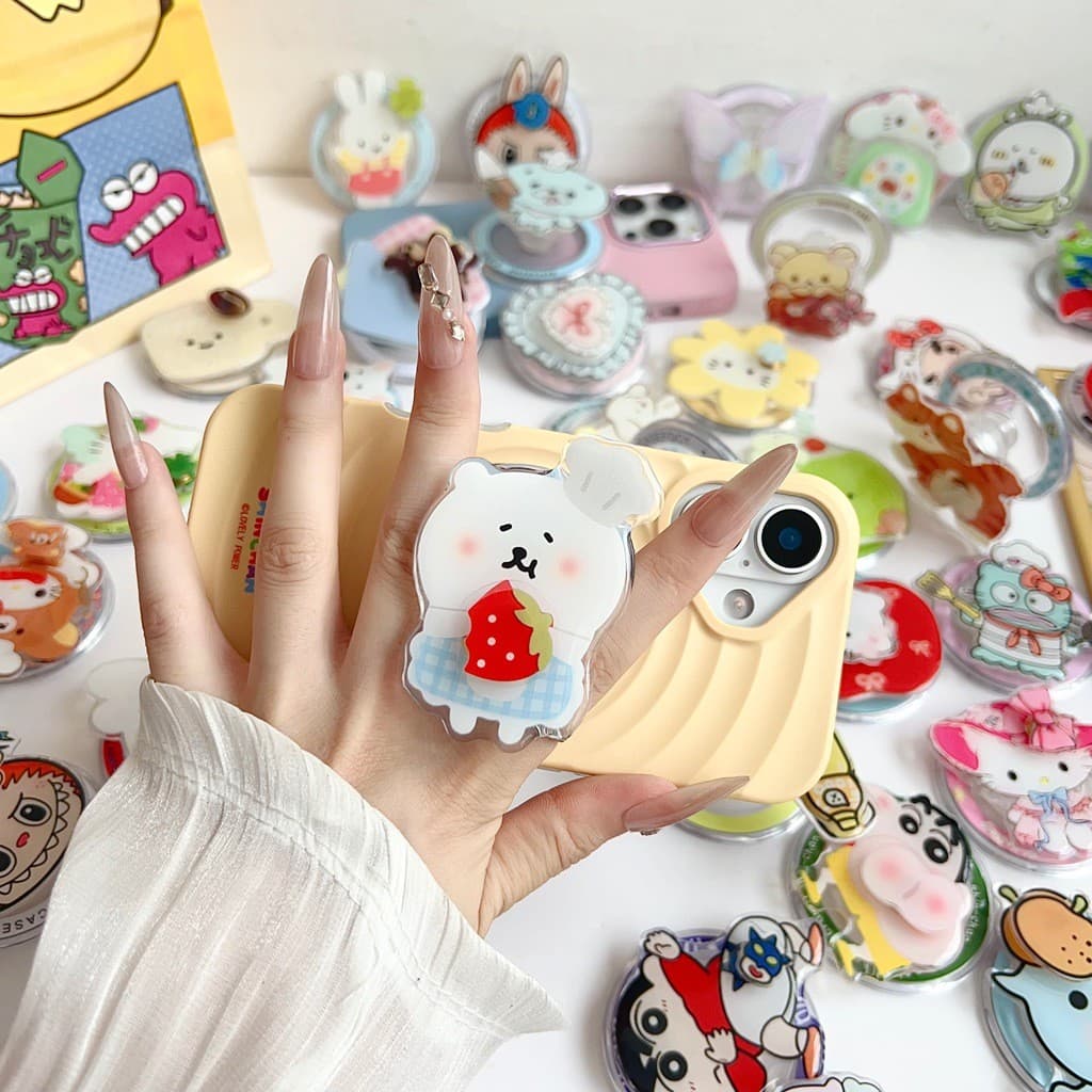 Magnetic Attraction ที่วางโทรศัพท์พับได้ Creative Rotatable Design Crayon Shin-chan กระต่าย Hello Kitty ขาตั้งน่ารัก Kickstand สําหรับ Naked โทรศัพท์มือถือ Magsafe กรณี Anti-drop PC Bracket รูปที่ 7