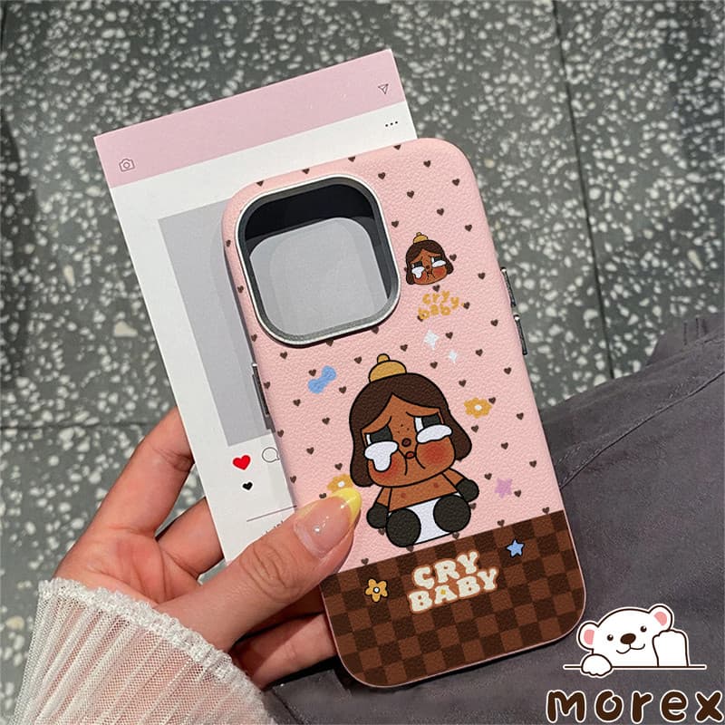 เคสไอโฟน16สำหรับIPhone 13 17 11 15 16 14 12 Pro Max 15 14 16 Plus XS XR Xตุ๊กตาลายดอกไม้น่ารักรักหนังร้องไห้ทารกปกคลุม รูปที่ 6
