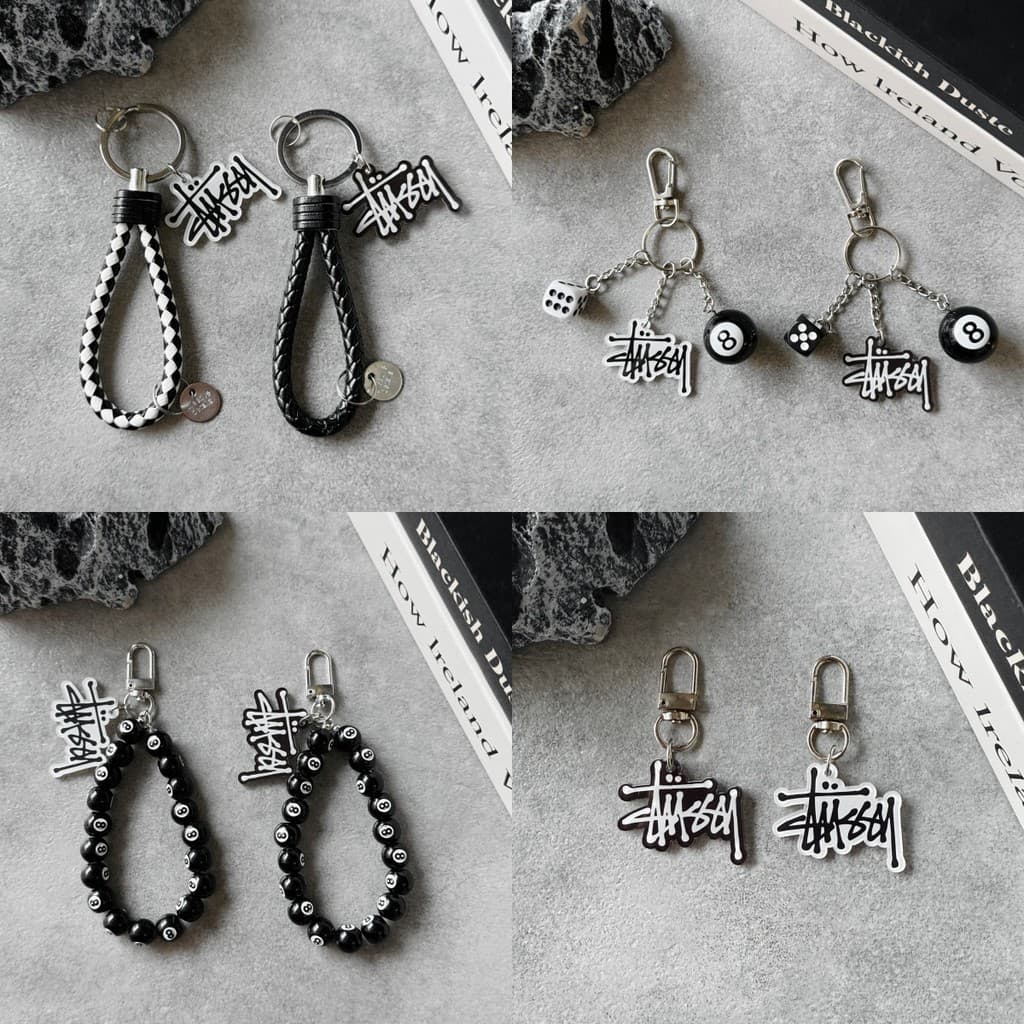 Stussy พวงกุญแจ Lanyard สําหรับ AirPods TWS หูฟังไร้สายบลูทูธป้องกันกรณีจี้อุปกรณ์เสริม รูปที่ 1