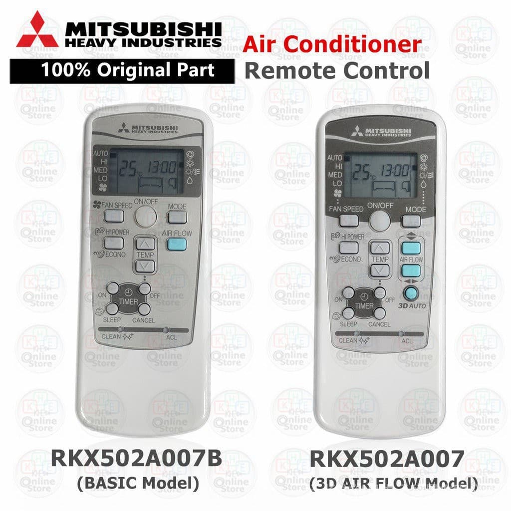 100% Mitsubishi Heavy Industries Air Con รีโมทคอนโทรล RKX502A007B/RKX502A007 รูปที่ 1