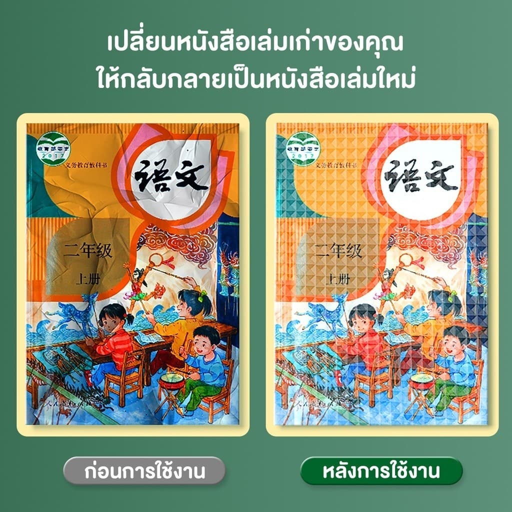 เคลือบปกหนังสือ แผ่นฟิล์มใส มีกาวในตัว กันน้ํา 10 / 30 แผ่น สําหรับป้องกันหนังสือ แถมฟรี สติ๊กเกอร์ชื่อ รูปที่ 7