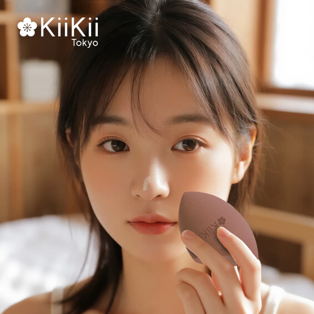 KiiKii พัฟแต่งหน้า ฟองน้ําแต่งหน้าไข่ เกลี่ยรองพื้น ใช้ได้ทั้งแห้งและเปียก แบบตัดเฉียง รูปที่ 5