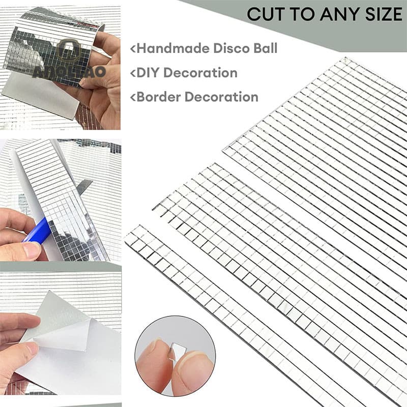 สติกเกอร์กระจกโมเสค อะคริลิค ทรงสี่เหลี่ยม มีกาวในตัว DIY สําหรับติดตกแต่งผนังบ้าน รูปที่ 9