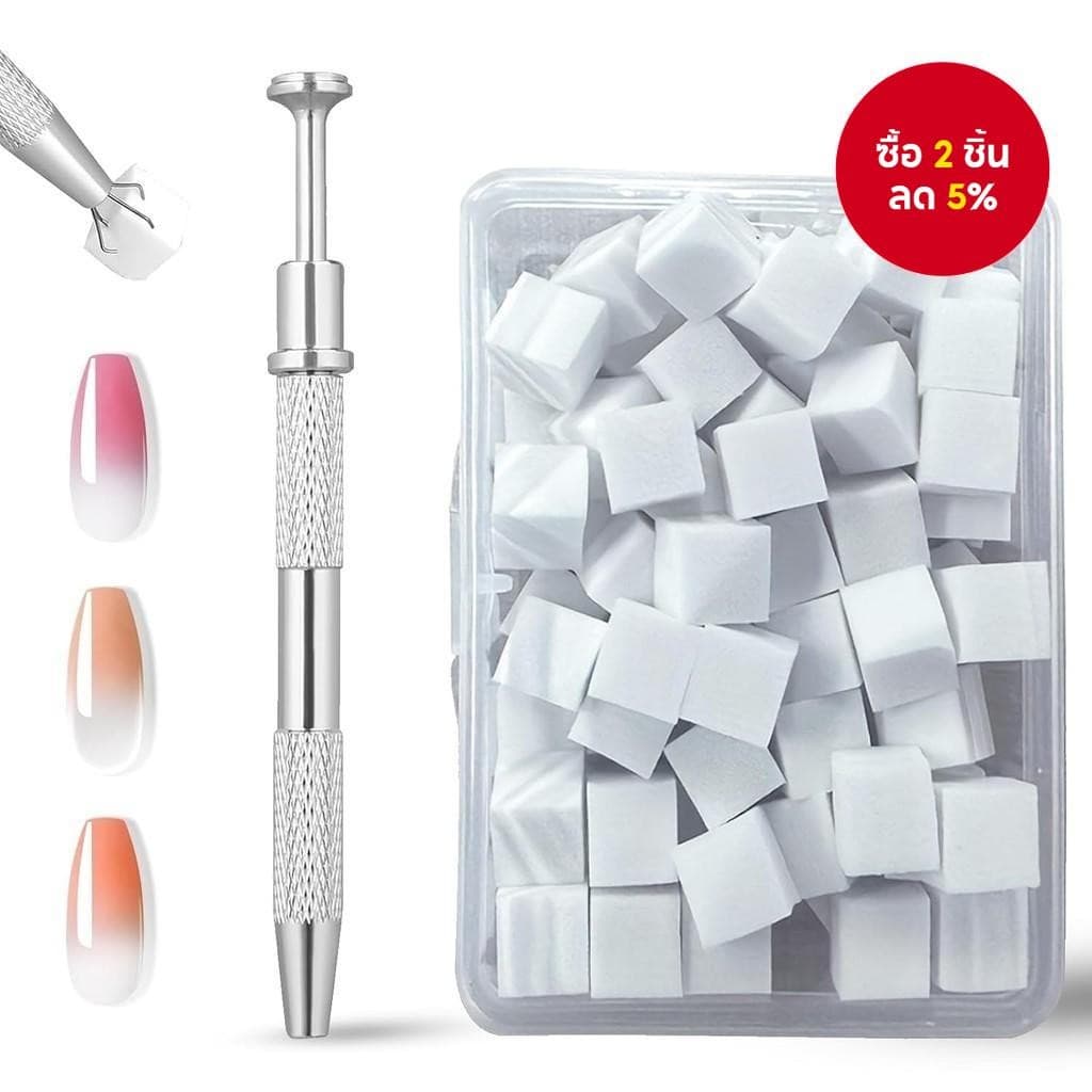 100 ชิ้นเล็บฟองน้ําสําหรับ Ombre Professional Soft Nail Art ฟองน้ําคว้าปากกา,อะคริลิคเล็บเล็บเครื่องมือ รูปที่ 1