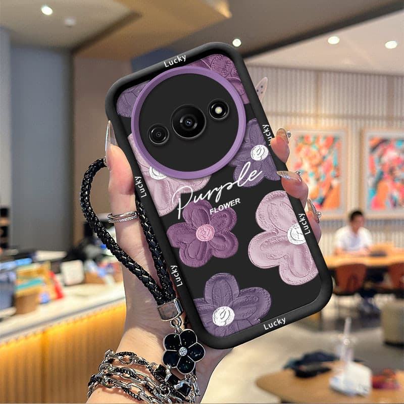 เคส Redmi A3 A3X เคสโทรศัพท์ซิลิโคนอ่อนนุ่มเทรนด์ภาพสีดํา TYHS รูปที่ 3