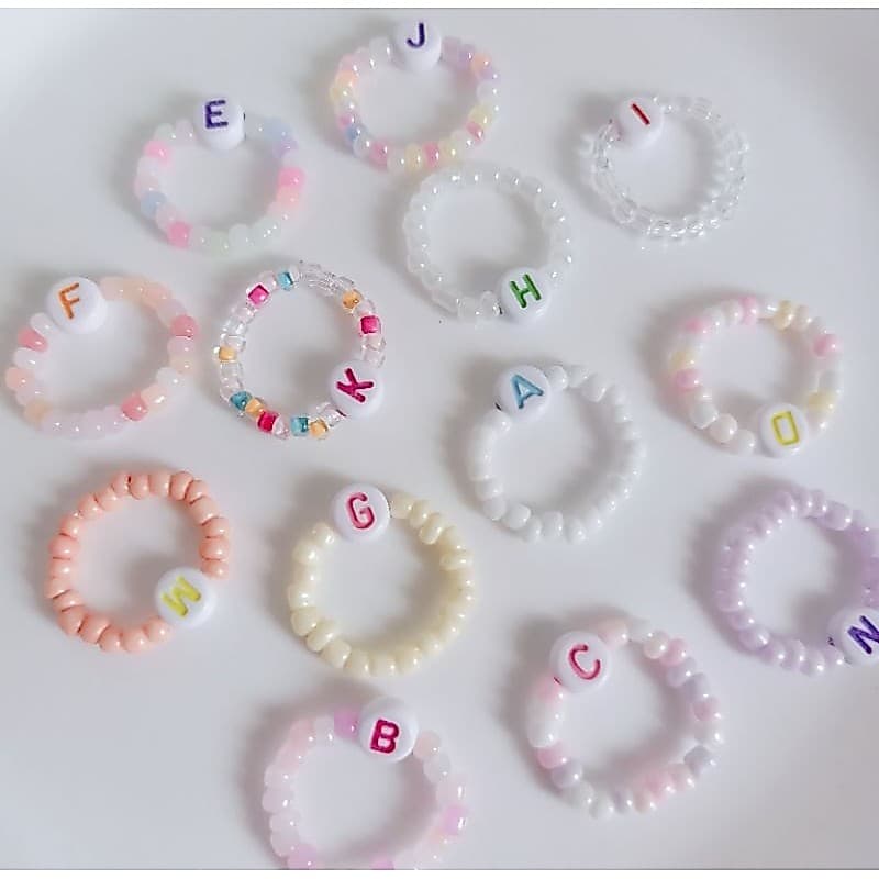 แหวนลูกปัดตัวอักษร A-Z รูปที่ 1