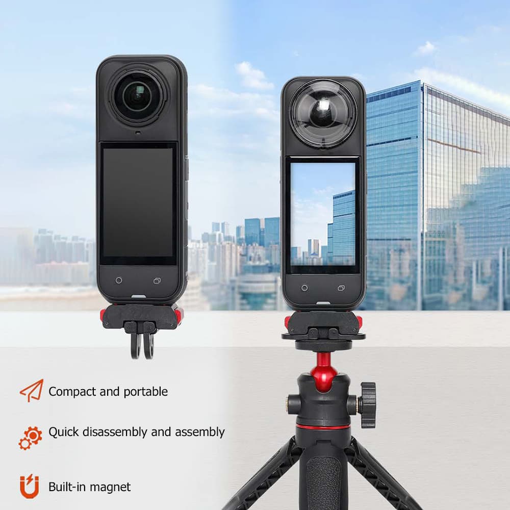 ปลดเร็ว เหมาะสําหรับ Insta360 X5/Ace Pro2/Ace/Ace Pro โลหะแม่เหล็ก Dual Mount 1/4 เกลียว Action กล้องอุปกรณ์เสริม รูปที่ 2