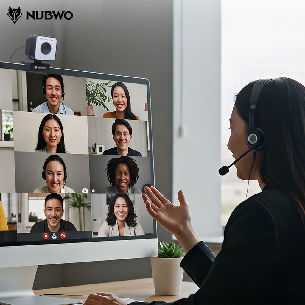 NUBWO กล้องเว็บแคม NWC592 4K Auto Focus มีไมค์ Noise Cancelling หมุนได้ 360° สำหรับ Live Streaming ประชุม รูปที่ 9