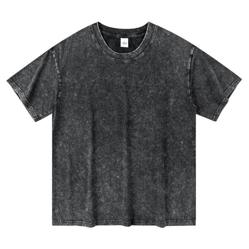 ChillTeeเสื้อยืด เสื้อสีฟอก ใส่ได้ทั้งชาย-หญิง เสื้อสีพื้น ใส่สบาย ทรงหลวม oversize สีดำ แฟชั่น 3xl รูปที่ 5