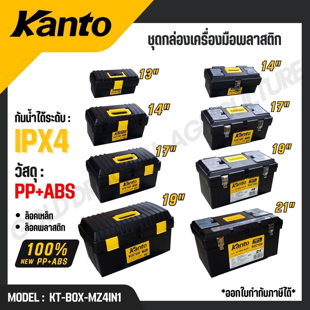 KANTO ชุดกล่องเครื่องมือพลาสติก 4กล่อง/ชุด ล็อคเหล็ก/พลาสติก รุ่น KT-BOX-MZ4IN1 / KT-BOX-MI4IN1 รูปที่ 1